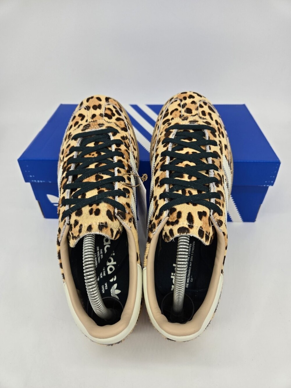 adidas Women's Leopard Print Athletic Sneakers in Tan, Black & Cream - Picture 5 of 8